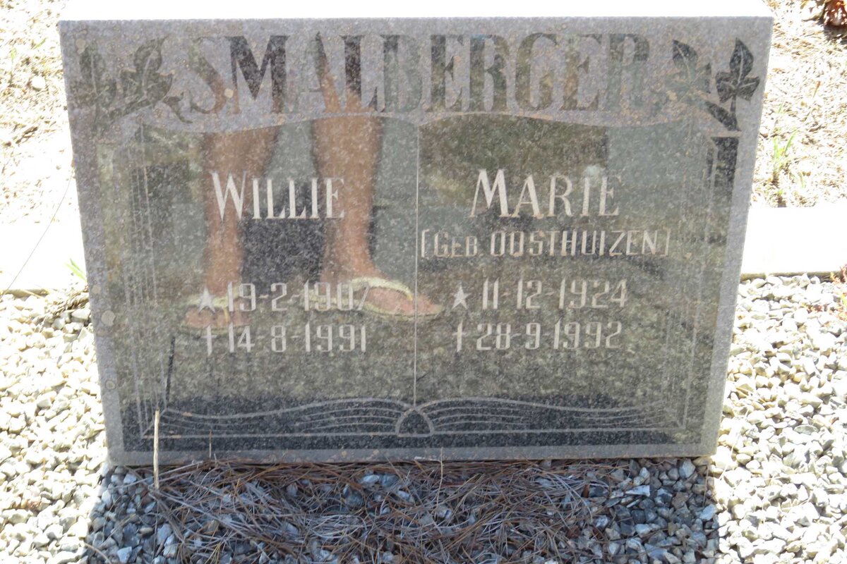 SMALBERGER Willie 1907-1991 &amp; Marie OOSTHUIZEN 1924-1992