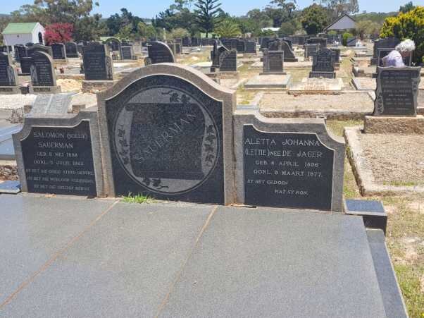 SAUERMAN Salomon 1888-1963 &amp; Aletta Johanna DE JAGER 1896-1977