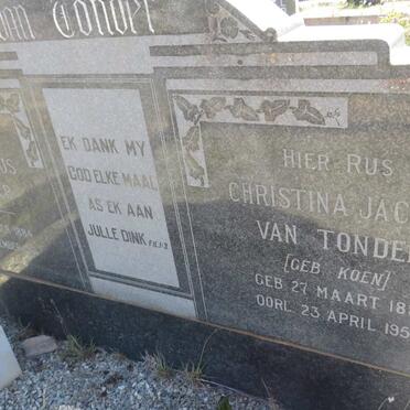 TONDER Daniël Jacobus, van 1884-1961 &amp; Christina Jacoba KOEN 1890-1950