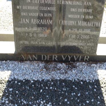 VYVER Jan Abraham, van der 1920-1989 &amp; Catharina Margaretha 1916-2005