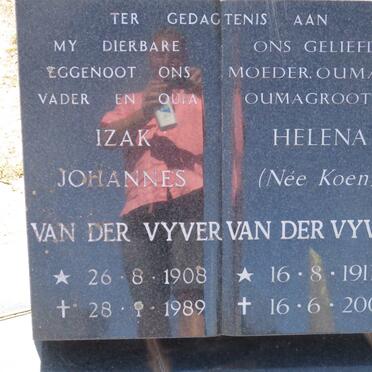 VYVER Izak Johannes, van der 1908-1989 &amp; Helena KOEN 1911-2008