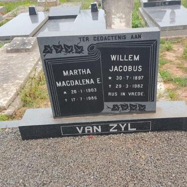 ZYL Willem Jacobus, van 1897-1982 &amp; Martha Magdalena E. 1903-1986