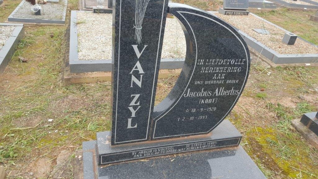 ZYL Jacobus Albertus, van 1920-1993