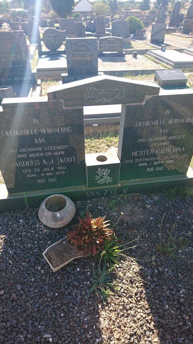ZYL Jacobus A.J., van 1903-1979 &amp; Hester Catherina OOSTHUIZEN 1912-1986