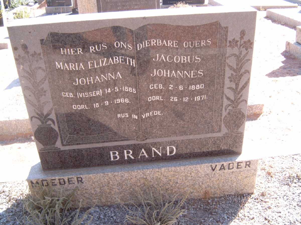 BRAND Jacobus Johannes 1880-1971 &amp; Maria Elizabeth Johanna VISSER 1885-1966