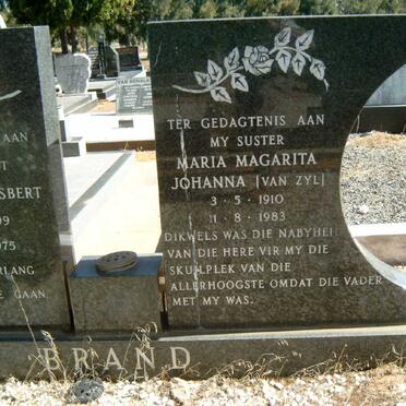 BRAND Maria Magarita Johanna nee VAN ZYL 1910-1983
