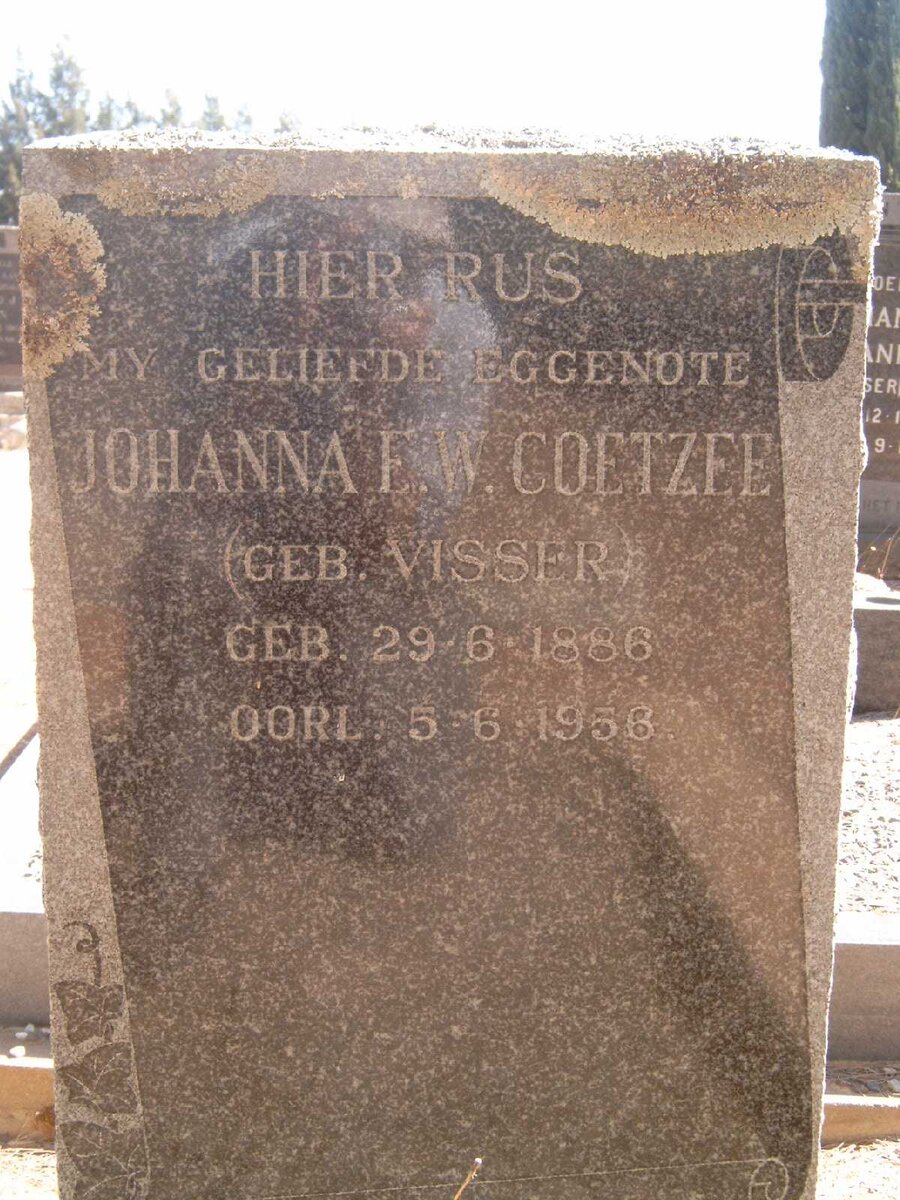 COETZEE Johanna E.W. nee VISSER 1886-1958