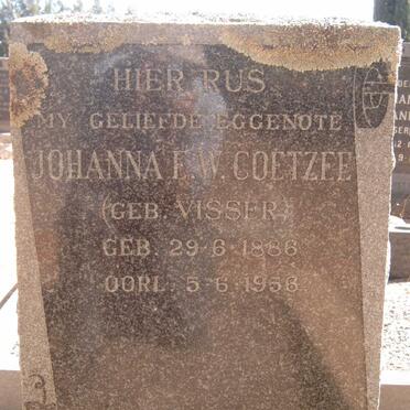 COETZEE Johanna E.W. nee VISSER 1886-1958