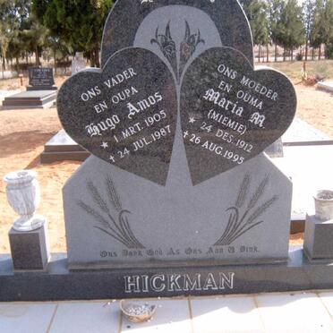 HICKMAN Hugo Amos 1905-1987 &amp; Maria M. 1912-1995