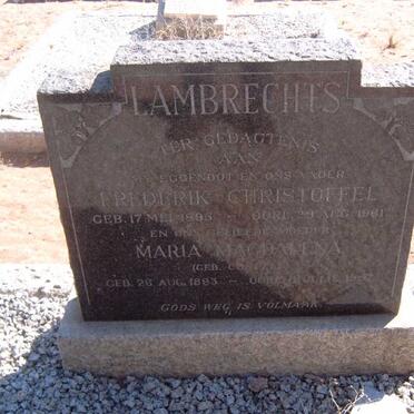 LAMBRECHTS Frederik Christoffel 1895-1961 &amp; Maria Magdalena COETZEE 1893-19?7