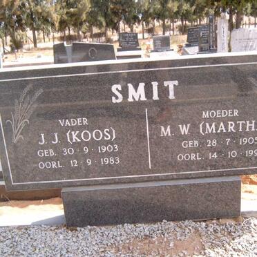 SMIT J.J. 1903-1983 &amp; M.W. 1905-1992