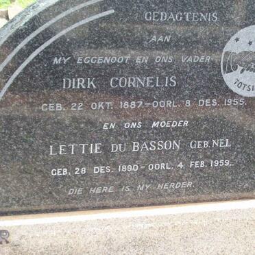 COOKE Dirk Cornelis 1887-1955 &amp; Lettie DU BASSON nee NEL 1890-1959