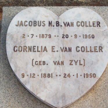 COLLER Jacobus N.B., van 1879-1950 &amp; Cornelia E. VAN ZYL 1881-1950