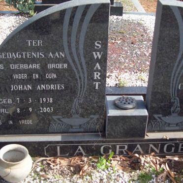 GRANGE Catharina Magdelena, la nee KRIEL 1918-1987 :: SWART Johan Andries 1938-2003