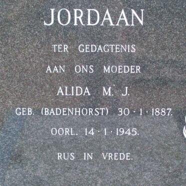 JORDAAN Alida M.J. nee BADENHORST 1887-1945