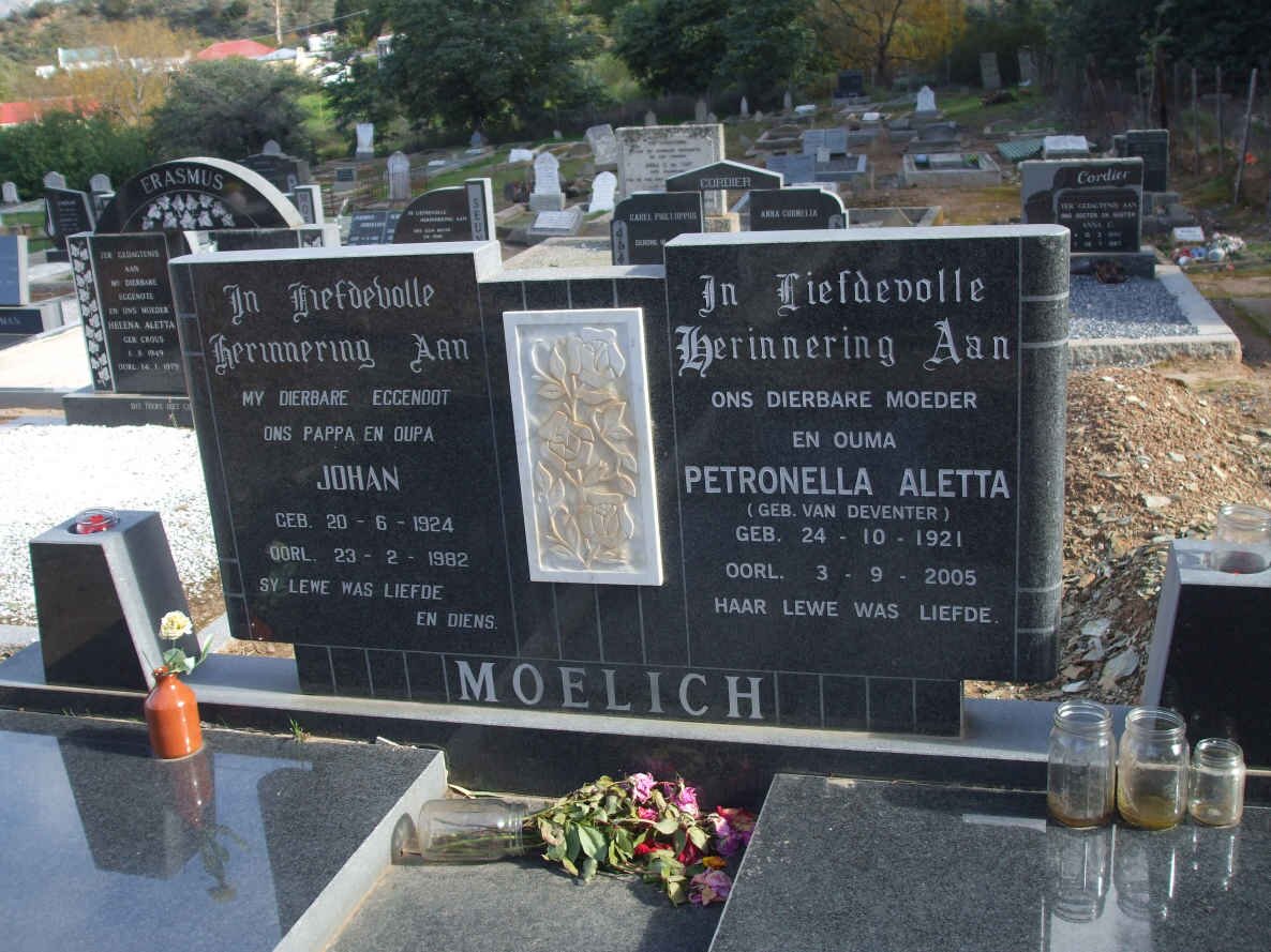 MOELICH Johan 1924-1982 &amp; Petronella Aletta VAN DEVENTER 1921-2005
