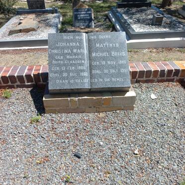 BRITS Matthys Michiel 1886-1951 &amp; Johanna Christina Maria CLAASSEN nee MARAIS 1885-196?