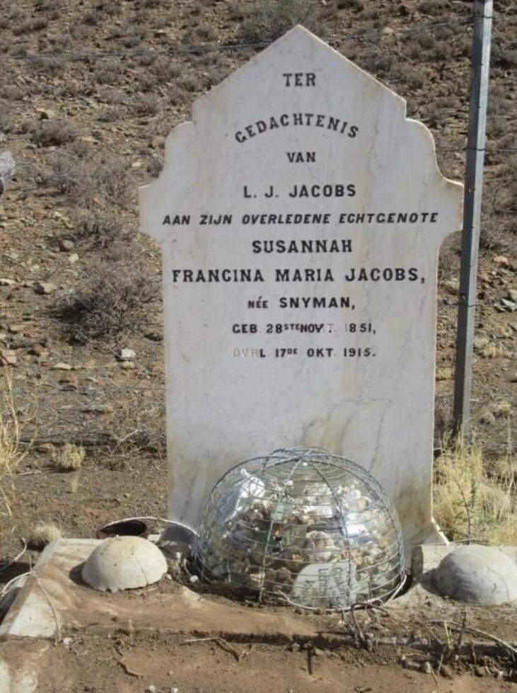 JACOBS Susannah Francina Maria nee SNYMAN 1851-1915