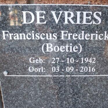 VRIES Franciscus Frederickus, de 1942-2016