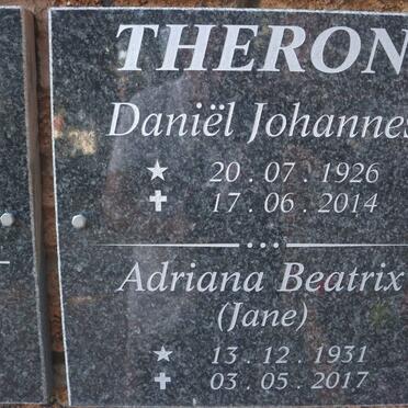 THERON Daniel Johannes 1926-2014 &amp; Adriana Beatrix 1931-2017
