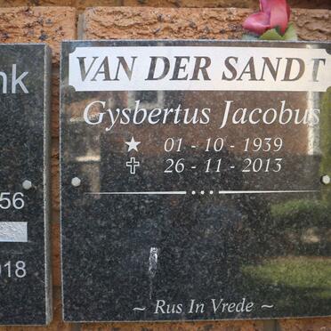 SANDT Gysbertus Jacobus, van der 1939-2013