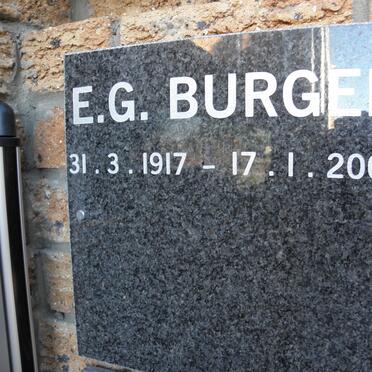 BURGER E.G. 1917-2008