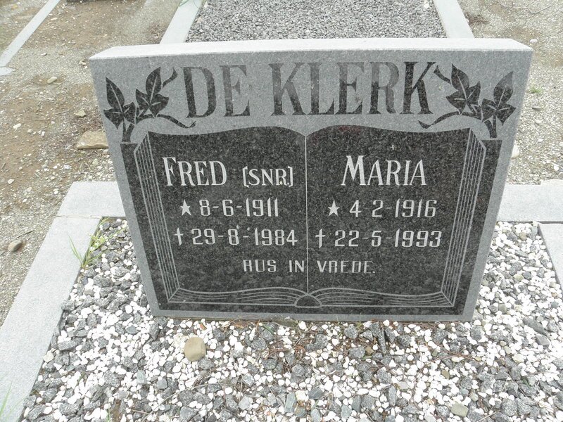 KLERK Fred, de 1911-1984 &amp; Maria 1916-1993