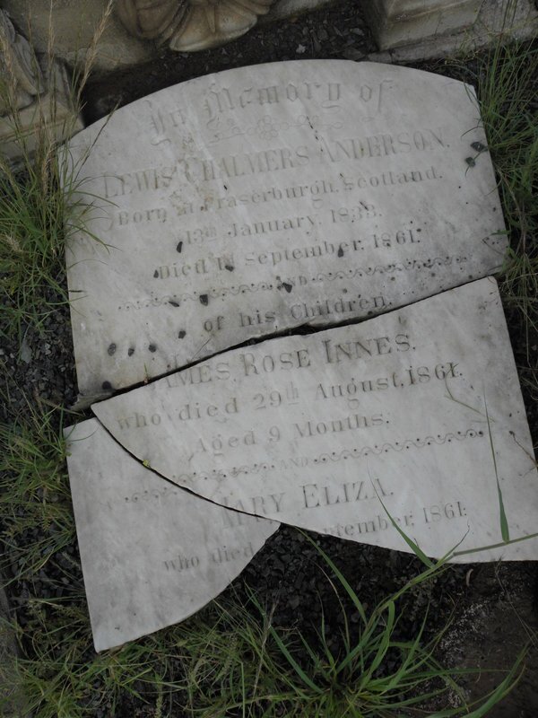 ANDERSON Lewis Chalmers 1838-1861 :: ANDERSON James Rose Innes -1861 :: ANDERSON Mary Eliza -1861