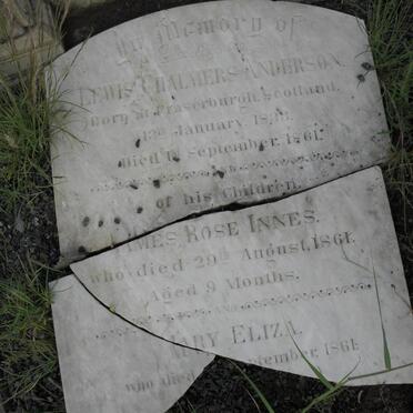 ANDERSON Lewis Chalmers 1838-1861 :: ANDERSON James Rose Innes -1861 :: ANDERSON Mary Eliza -1861