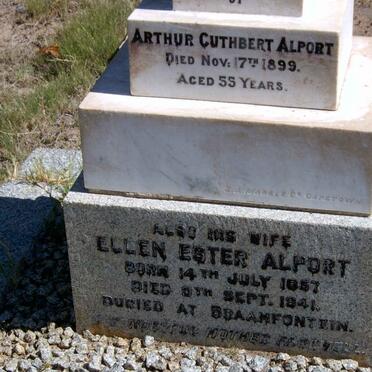 ALPORT Arthur Cuthbert -1899 &amp; Ellen Ester 1857-1941