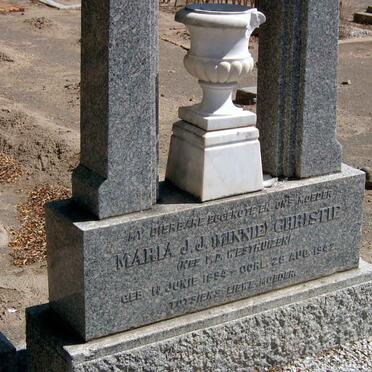 CHRISTIE Maria J.J. nee VAN DER WESTHUIZEN 1894-1942