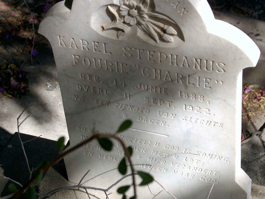 FOURIE Karel Stephanus 1888-1922