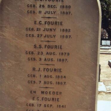FOURIE A.C. 1880-1887 :: FOURIE E.G. 1882-1887 :: FOURIE S.S. 1879-1887
