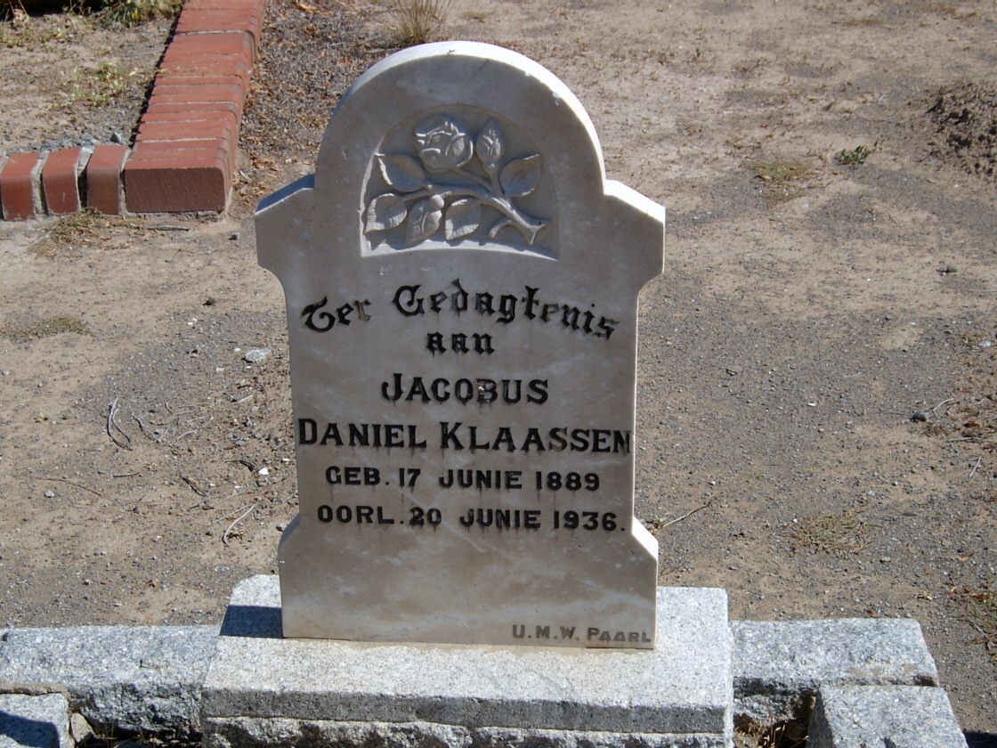 KLAASSEN Jacobus Daniel 1889-1936