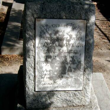KRYNAUW Francina nee VAN HEERDEN 1887-1921