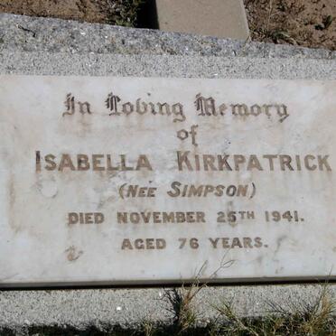 KIRKPATRICK Isabella nee SIMPSON -1941
