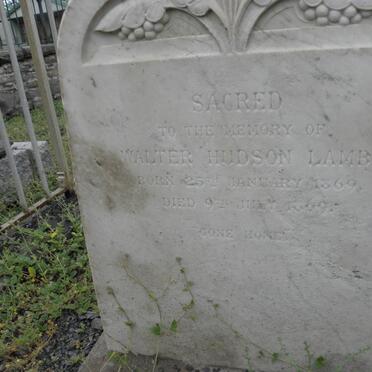 LAMB Walter Hudson 1869-1869