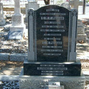 PIENAAR C.W. 1869-1954 &amp; C.M.F. STUCK 1865-1941 :: PIENAAR Benhardus 1905-1905