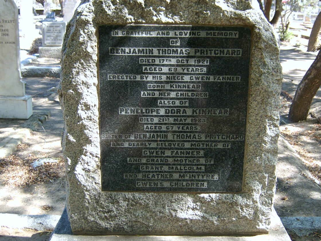 PRITCHARD Benjamin Thomas -1921 :: KINNEAR Penelope Dora -1923