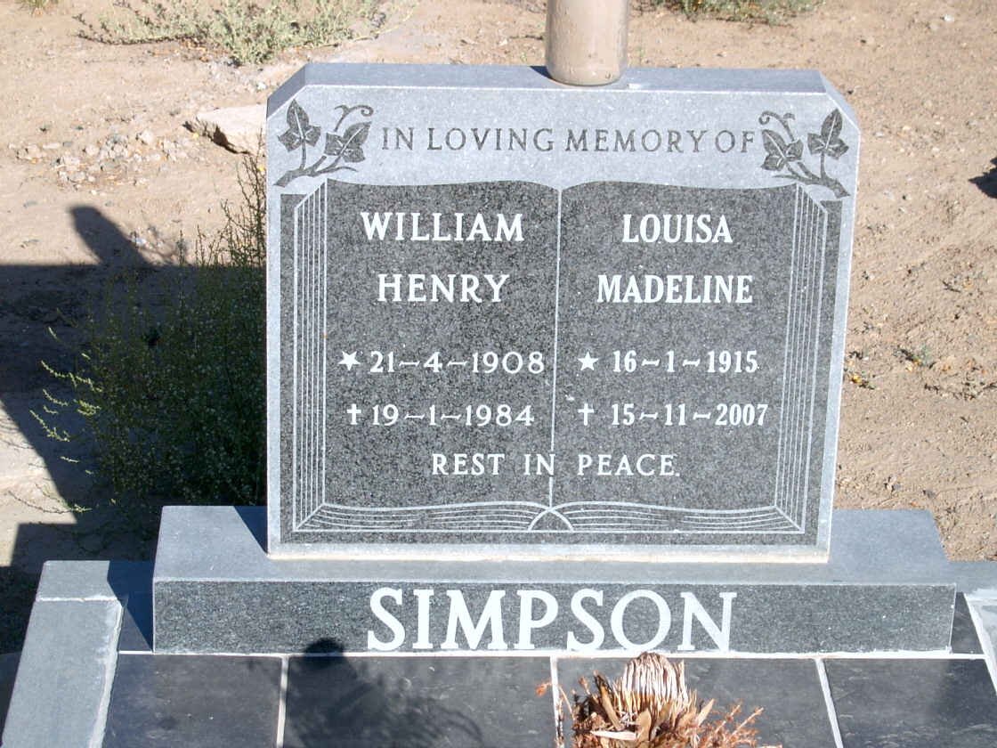 SIMPSON William Henry 1908-1984 &amp; Louisa Medeline 1915-2007