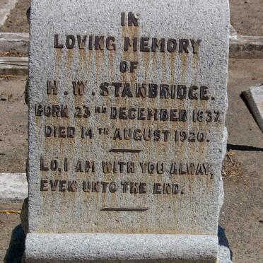 STANBRIDGE H.W. 1837-1920