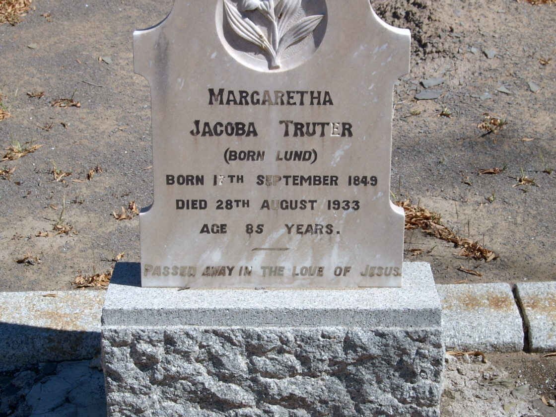 TRUTER Margaretha Jacoba nee LUND 1849-1933