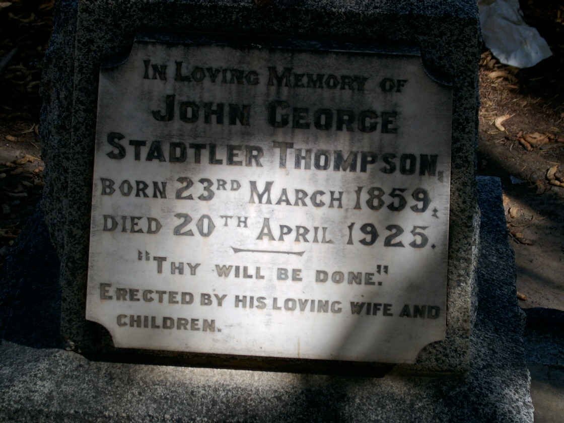 THOMPSON John George Stadtler 1859-1925