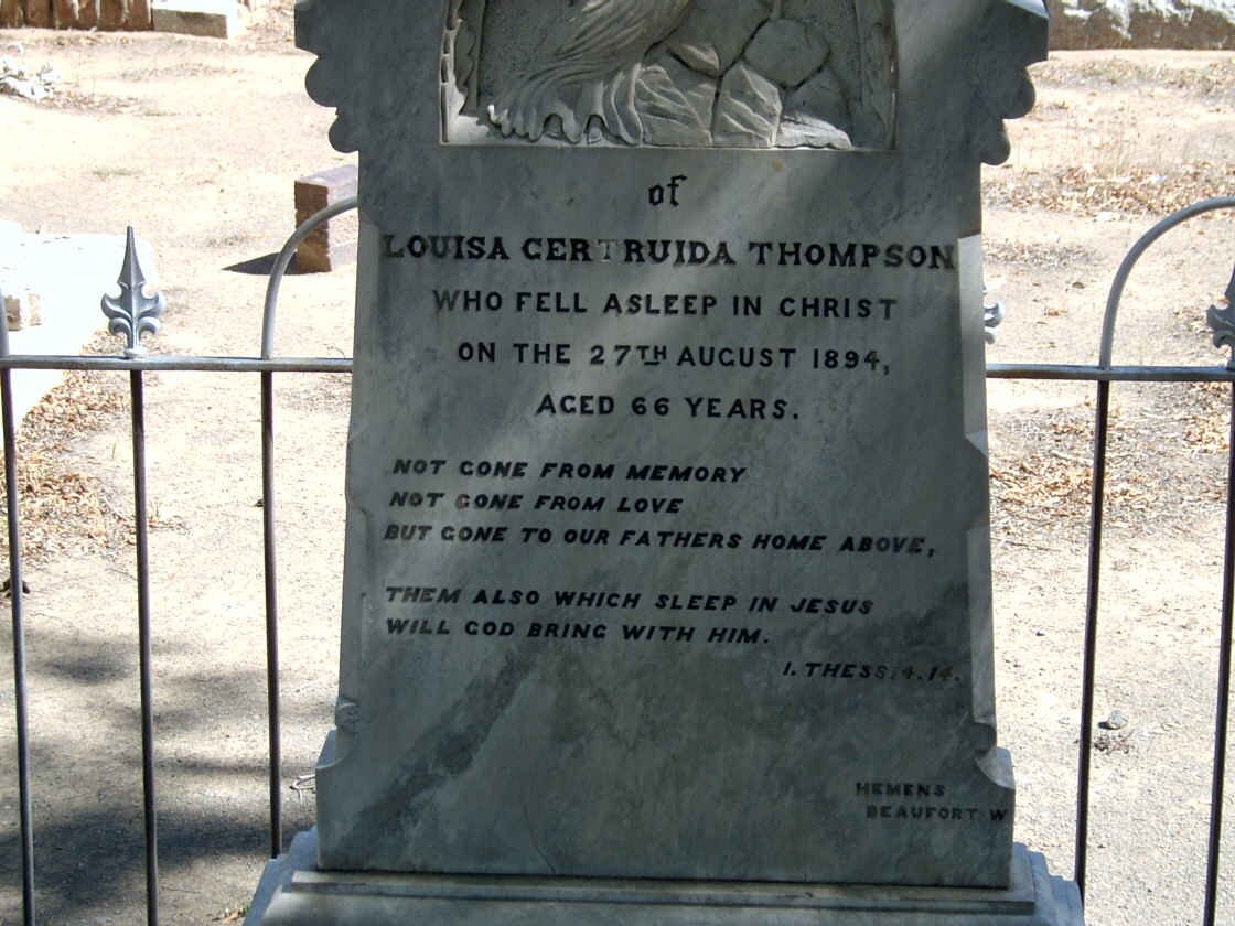 THOMPSON Louisa Gertruida -1894