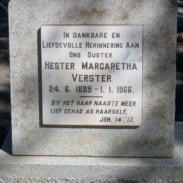 VERSTER Hester Margaretha 1889-1966
