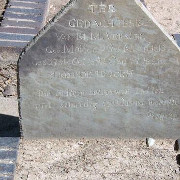 VERSTER M.M. nee MOLLER 1818-1892