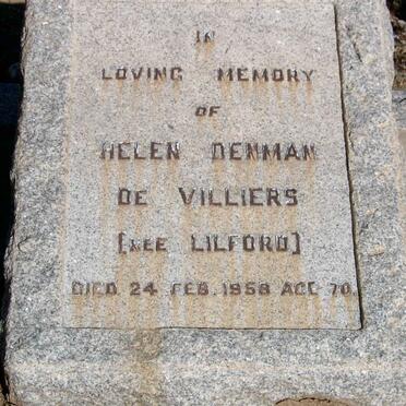VILLIERS Helen Denman, de nee Lilford -1958