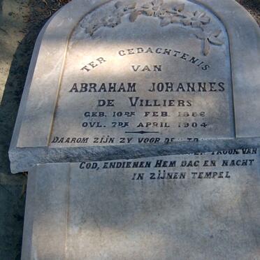 VILLIERS Abraham Johannes, de 1886-1904