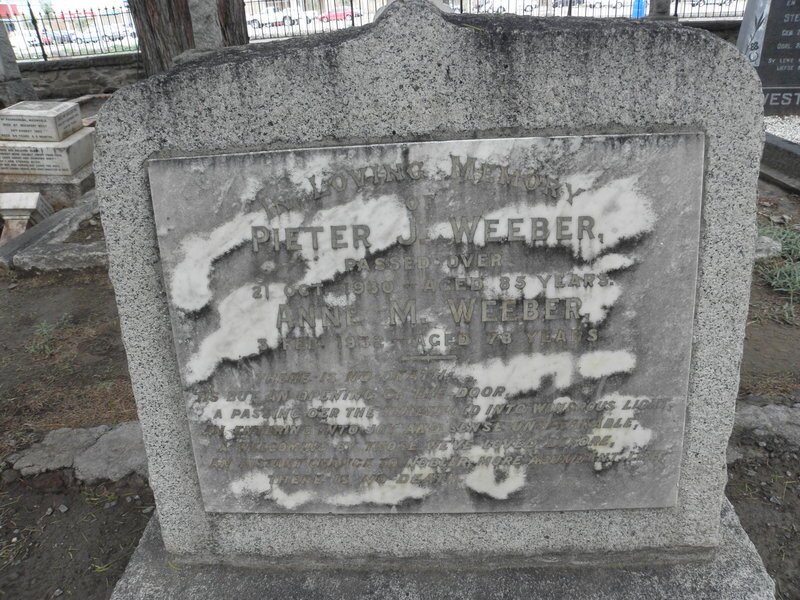 WEEBER Pieter -1930 &amp; Anne M. -19?8