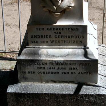 WESTHUIZEN Andries Gerhardus, van der -1897
